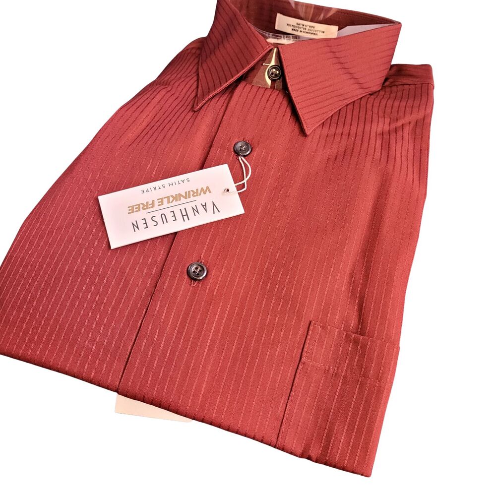 Men's 17 Neck 32/33 Sleeve XL Van Heusen Wrinkle Free Dress Shirt Point Collar